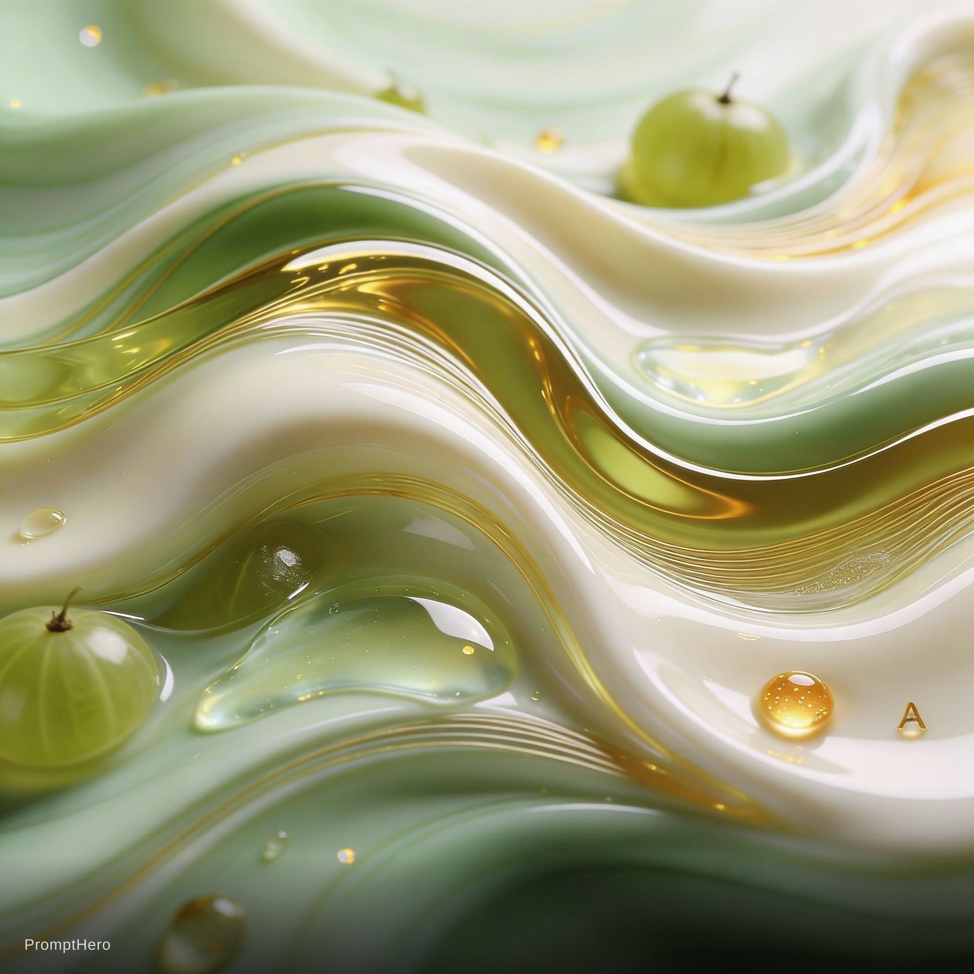 AI generated: A high-end abstract fluid composition featuring smooth, continuous flowing liquid waves and elegant ...