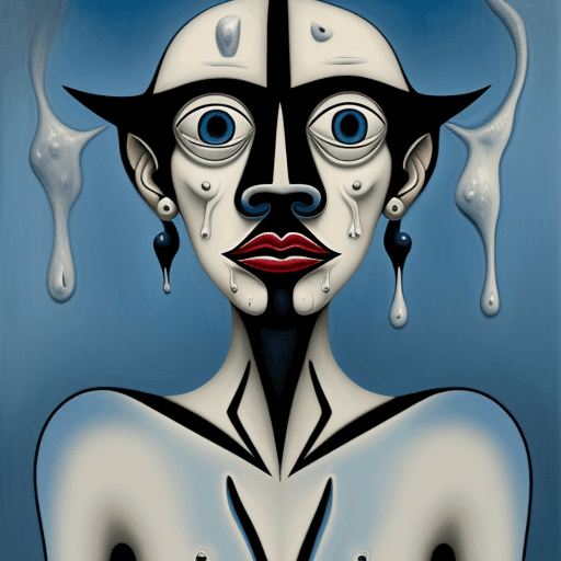 AI generated: surrealist painting by Pablo Picasso, striking and bizarre images, dripping, melting --q 2 --s 750 -...