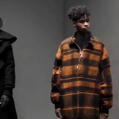 AI generated video: a modern video with diverse men and women displaying high end street fashion