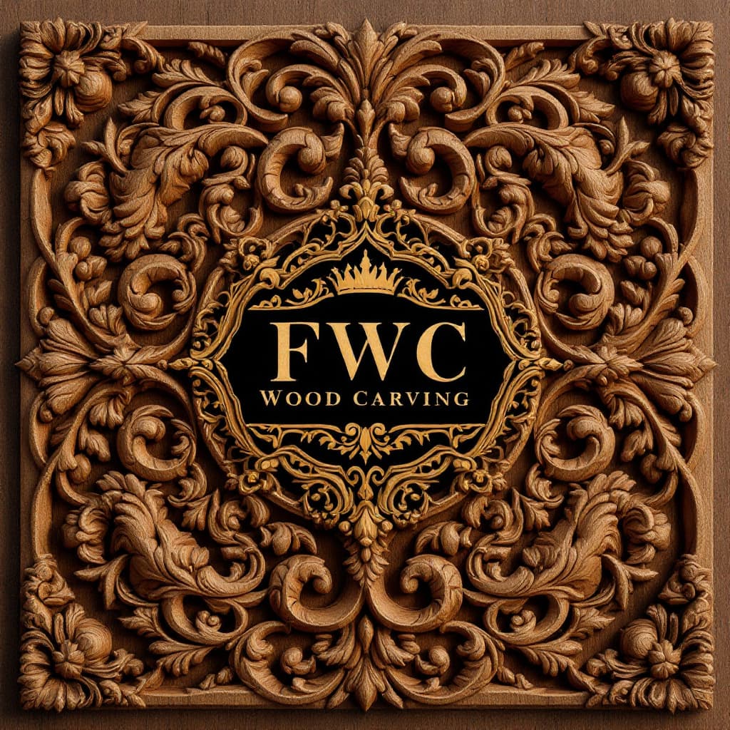 AI generated: Make a Brilliantly aesthetic logo for designer wood carving business make it look creative yet Royal...