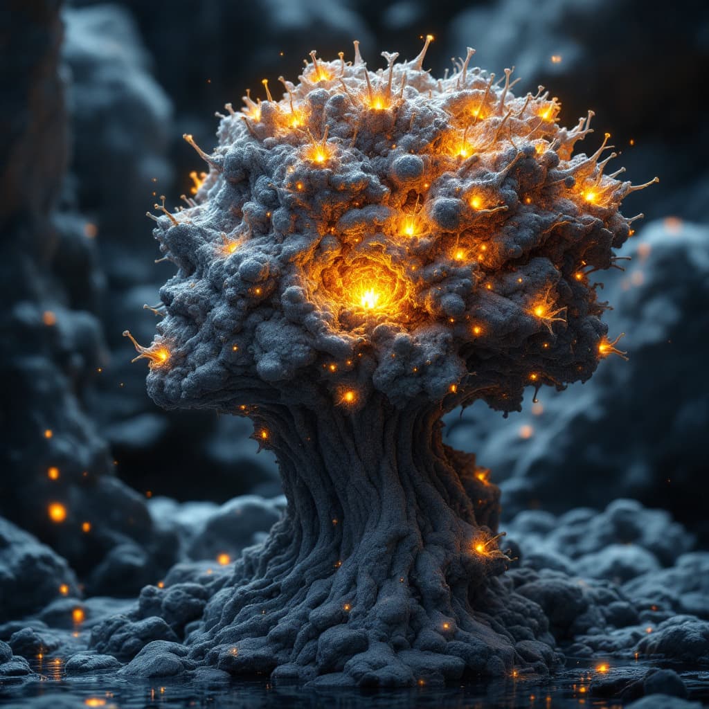 AI generated: a hdr , 4k, highly detailed picture of a mandelbulb3d figure