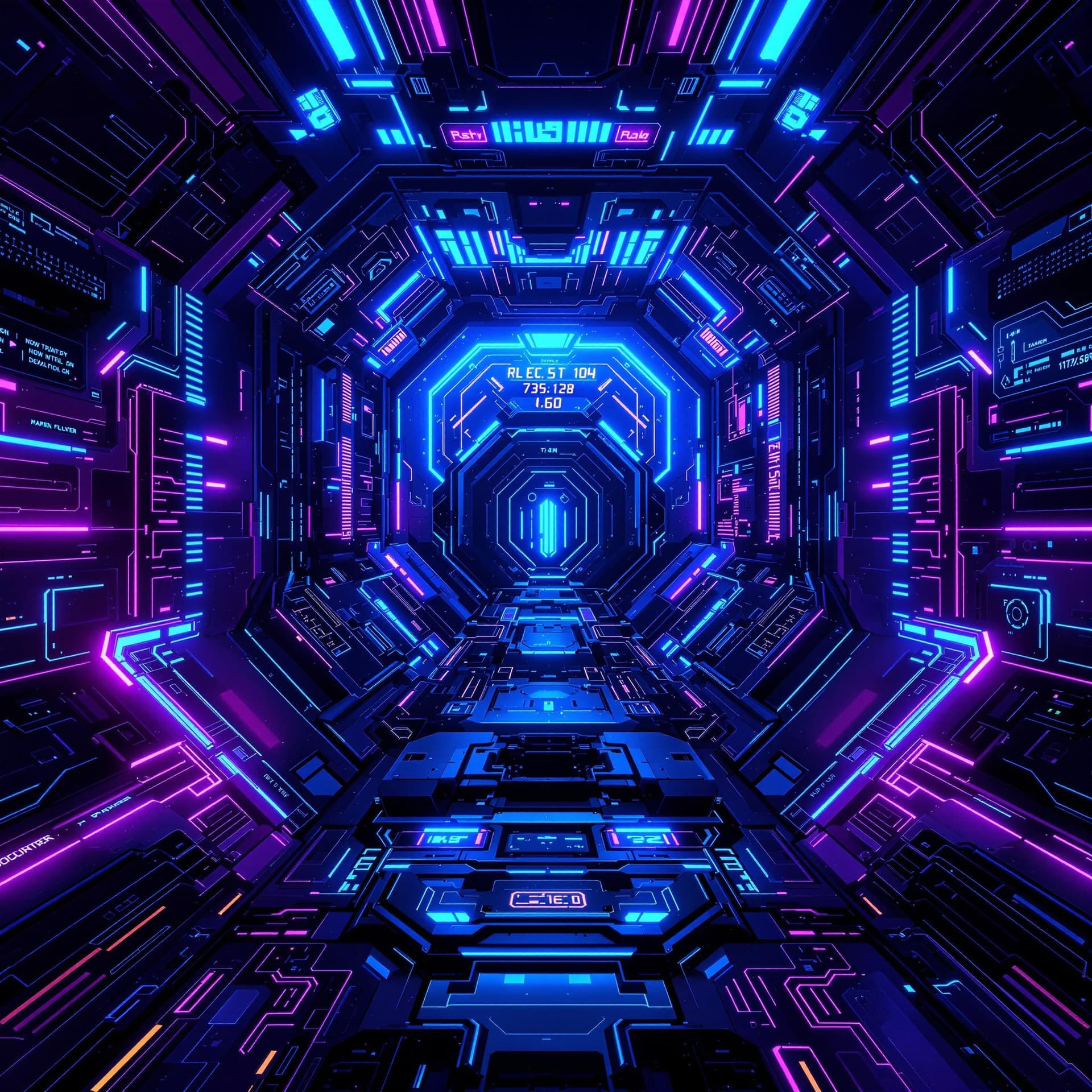 AI generated: Create a dynamic gaming stream layout with a futuristic sci-fi theme. The layout should include spac...