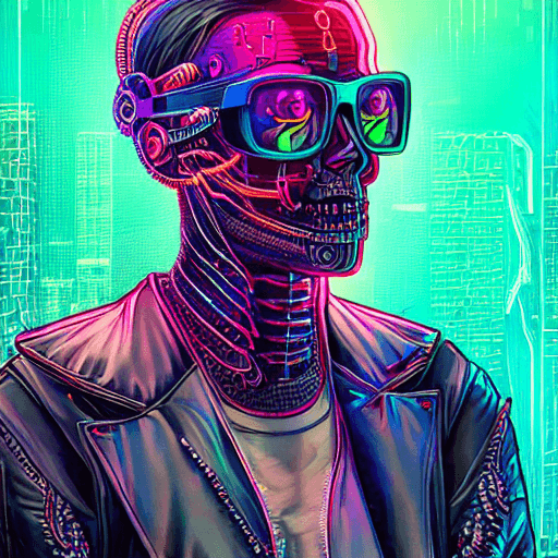 AI generated: nft style, cyberpunk, synthwave, tarot card with intricate detailed frame around the outside | with ...
