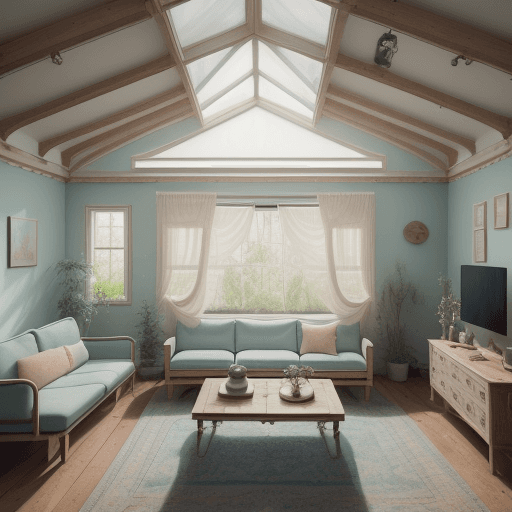 AI generated: High resolution photography interior design, dreamy sunken living room conversation pit, wooden floo...