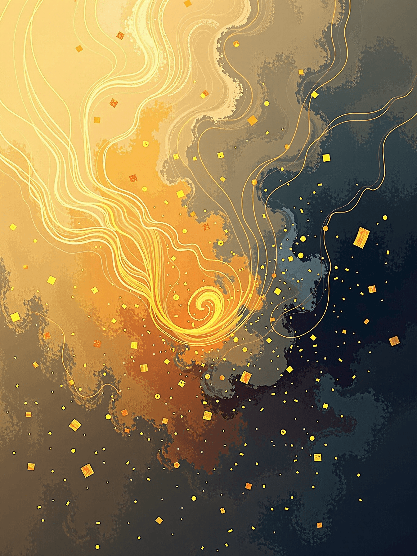 AI generated: An abstract, painterly digital artwork representing the feeling of remembering a distant song â so...