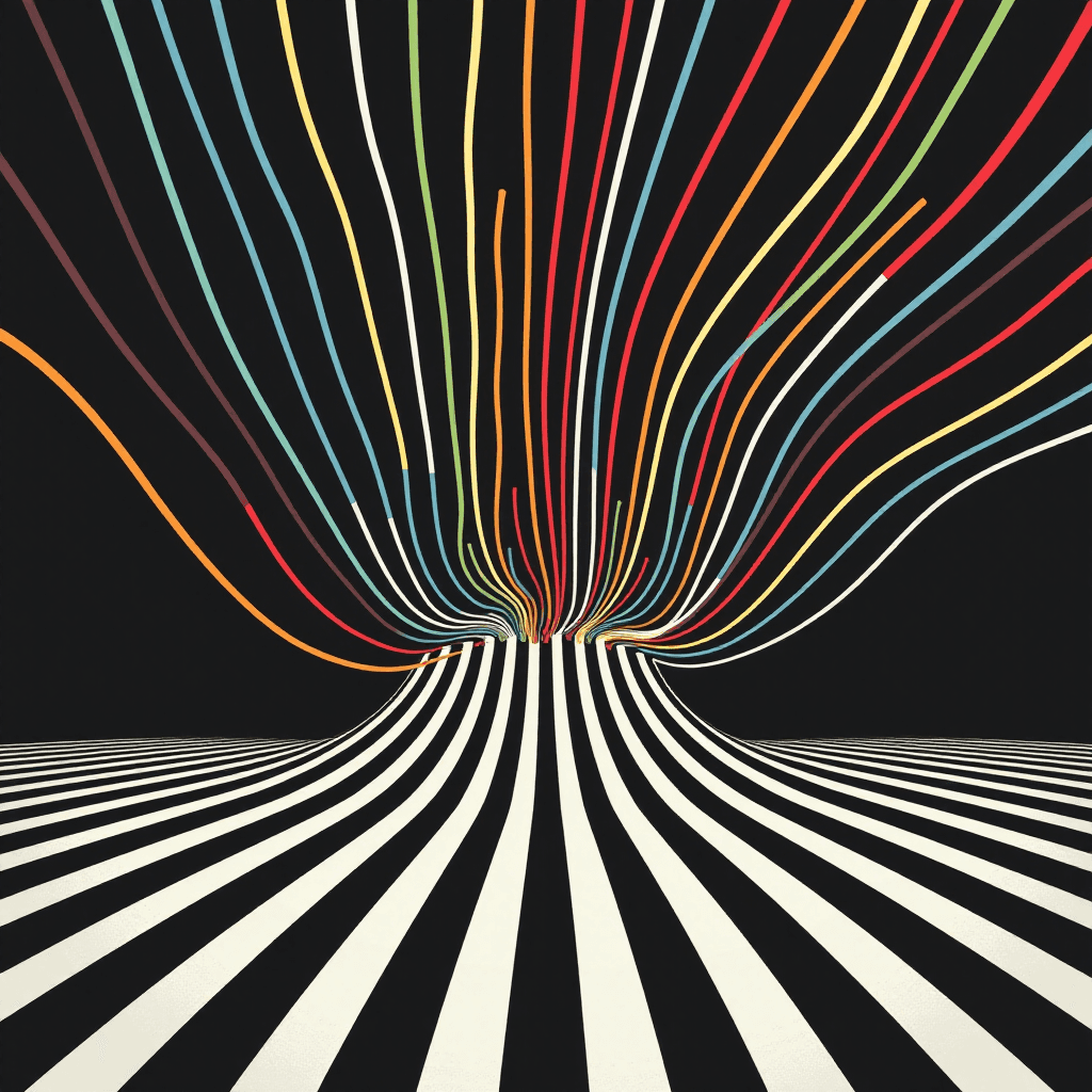 AI generated: "The 'interference pattern' of human choices, visualizing how individual decisions create larger soc...