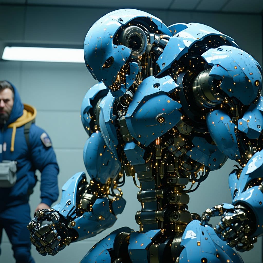 AI generated: evil preworkout, robots, unbelievable gains