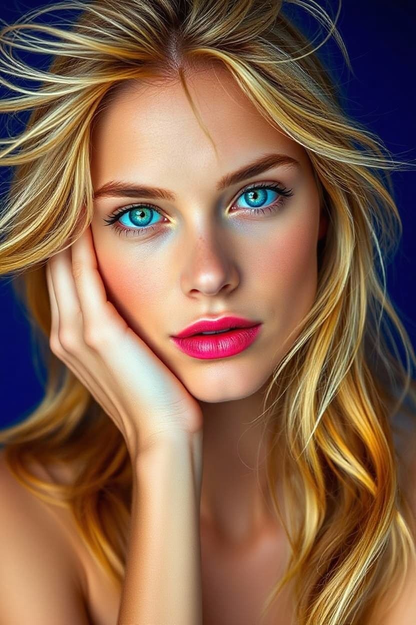 AI generated: "High resolution close up head and torso portrait photograph image, cinematic style, vibrant complim...