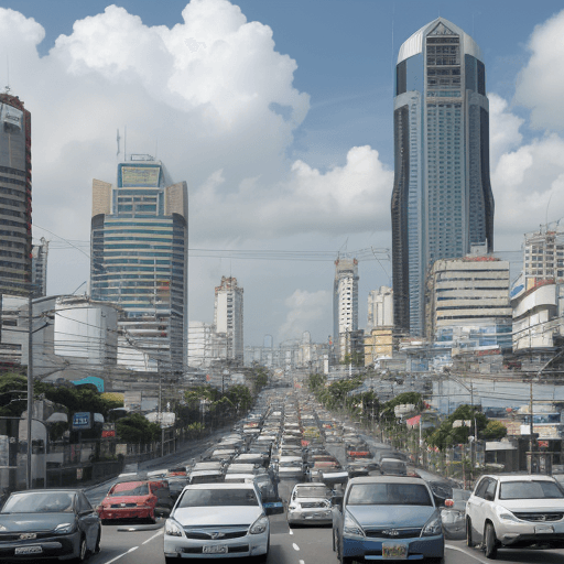 AI generated: Create an image about traffic and mobility in the city of Guayaquil

