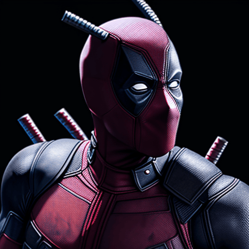 AI generated: Deadpool of Marvel, 8K, masterpiece, octane render, ray-tracing