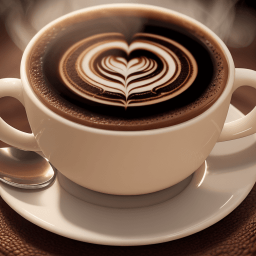 AI generated: a logo of a coffee brand. a fusion between the coffee bean and the steaming cup of coffee.High resol...