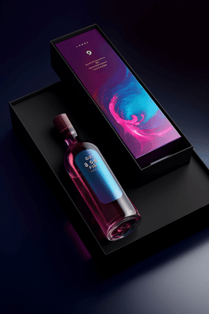 AI generated: Sophisticated and elegant packaging. Music-Number Synesthesia and Flat Art design. Top down shot of ...