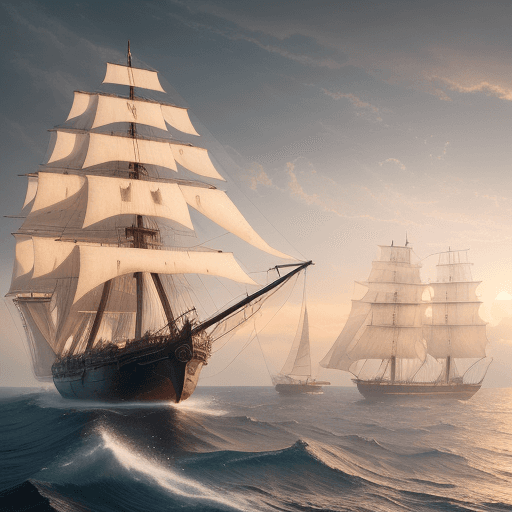 AI generated: Photo of a ultra realistic sailing ship, dramatic light, pale sunrise, cinematic lighting, battered,...