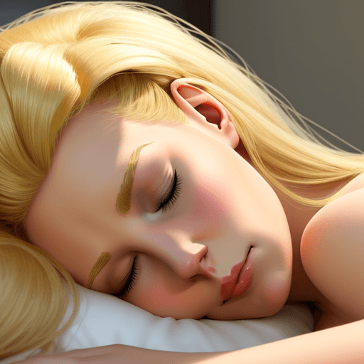 AI generated: simpson style blonde woman sleeping peacefully, profile