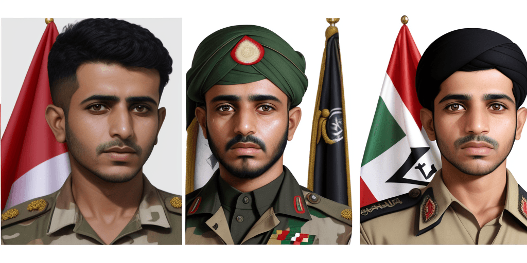AI generated: A rectangular picture on the right side is a picture of Yahya Saree, the Yemeni military spokesman, ...