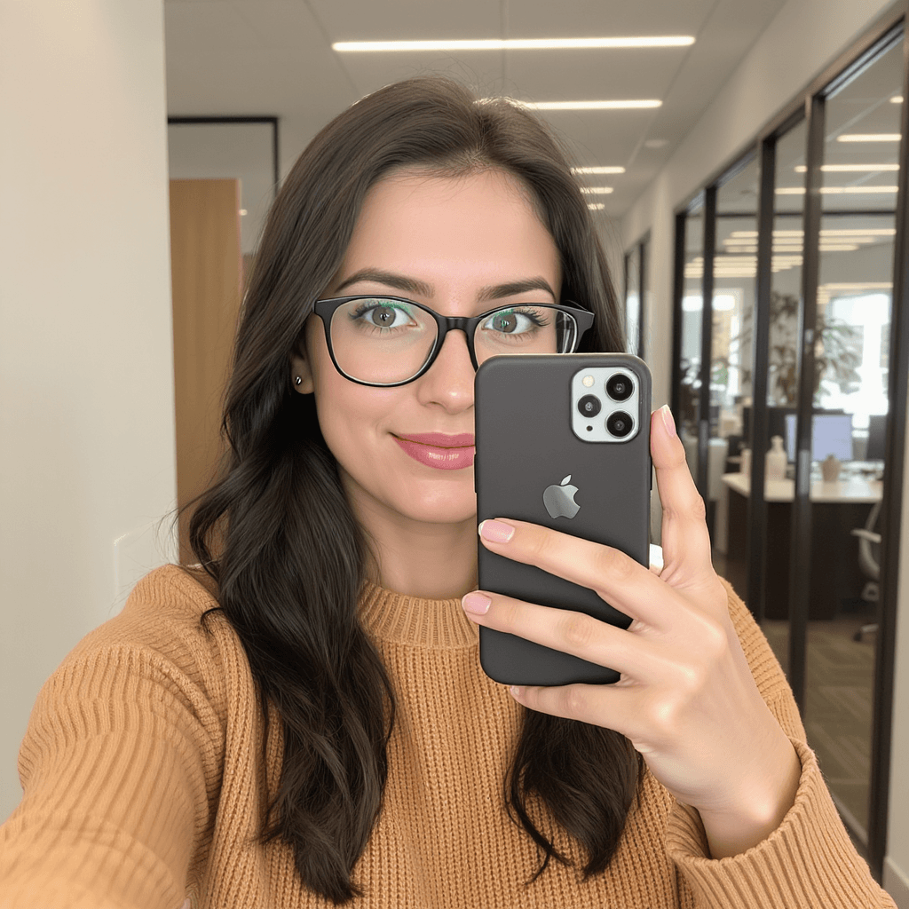 AI generated: selfie at the office