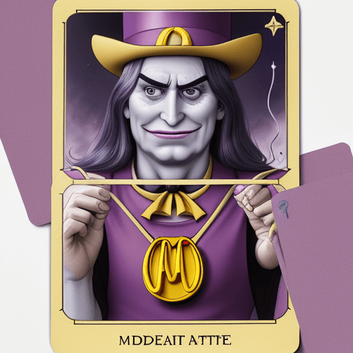 AI generated: McDonald's tarot card deck featuring grimace 