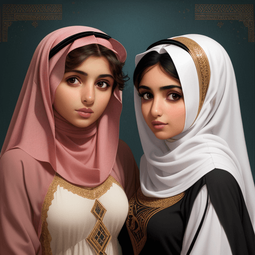 AI generated: two arabic girls 