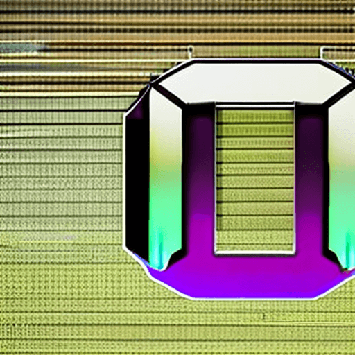 AI generated: a large "TM" logo. The "TM" is made of a digital font and has a fully filled with light glow light e...
