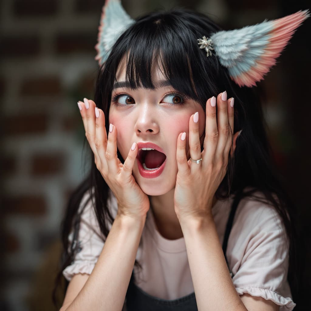 AI generated: girl doing ahegao