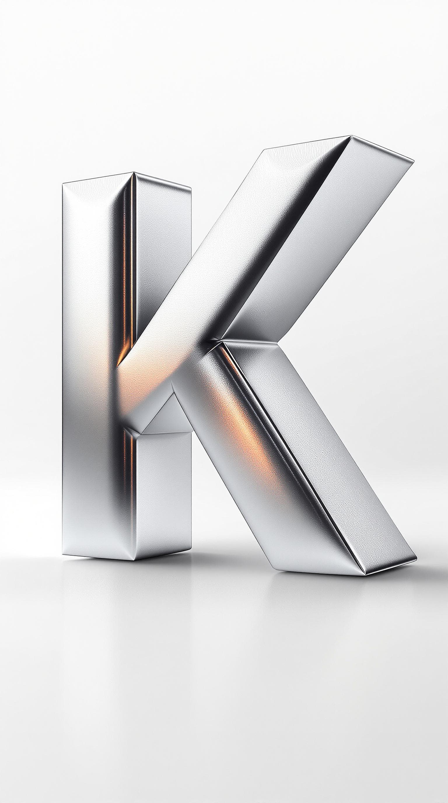 AI generated: “A 3D rendering of the letter 'K' in a professional, modern style. The letter is bold and sculpted f...