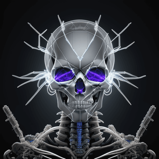 AI generated: highly detailed image of a cybernetic skull, combining elements of both organic and machine, skull i...