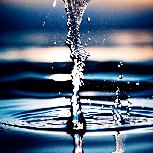AI generated: thrown water.  silhouette. soft focus.