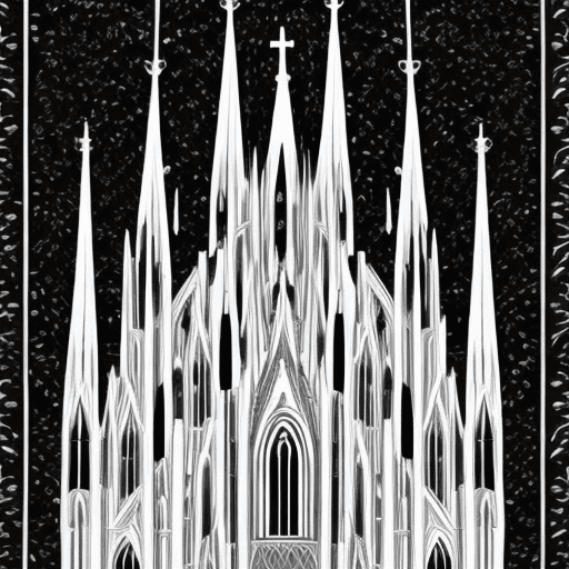 AI generated: cathedral cologne sign simple black and white adobe illustrator