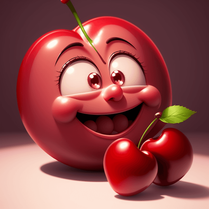 AI generated: A happy cartoon Sour cherry , Pixar Style, perfect composition, 8k artistic photography, photorealis...