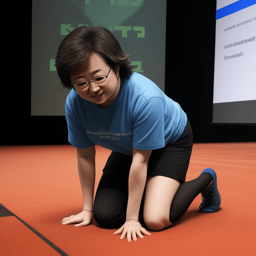 AI generated: Lisa Su kneeling