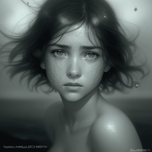 AI generated: a beautiful girl with water drops on her face, in the style of nathan wirth, dean cornwell, toni fri...