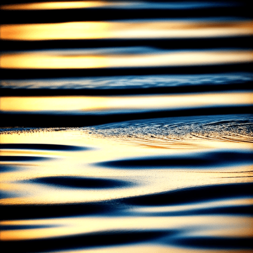 AI generated: ripples in water.  silhouette. soft focus.