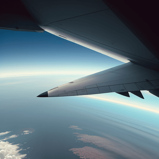 AI generated: /generate description: ultra-modern, photo-realistic, image looking out the window of a 747 at 30000...
