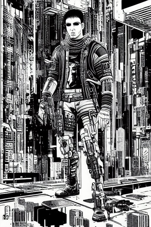 AI generated: cyberpunk male soldier| cyberpunk 2077| cyberpunk| sci-fi| intricate| precise lineart| highly detail...