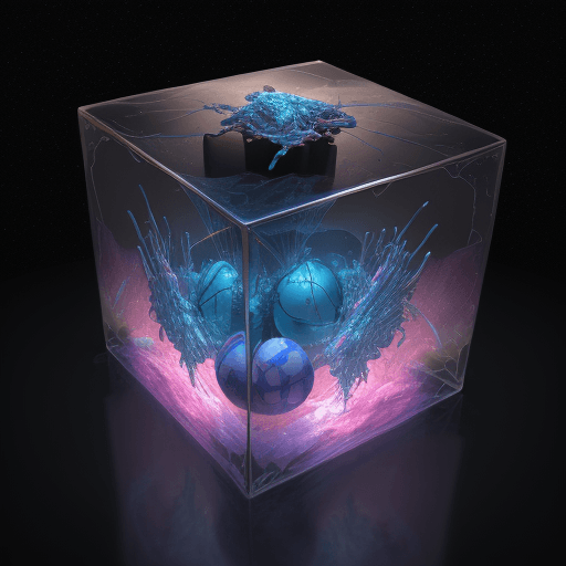 AI generated: "Human anatomy, fragmented body parts, body fragmentation in 3D cube, cubes and balls separating fro...
