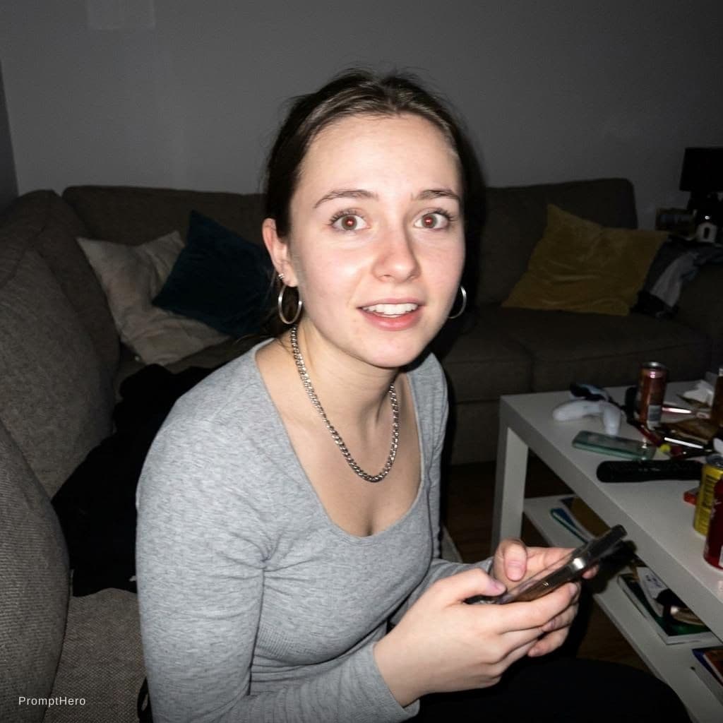 AI generated: Using the uploaded reference photo, create a standard iPhone selfie with flash. There's no clear sub...