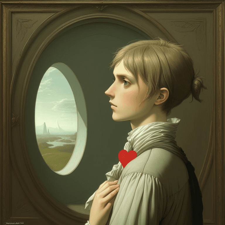 AI generated: painting, art, heart by Caspar David Friedrich