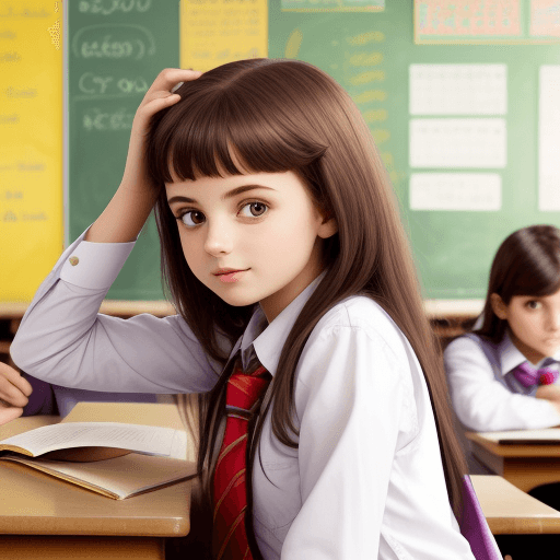 AI generated: charachter in managa style girl in school


