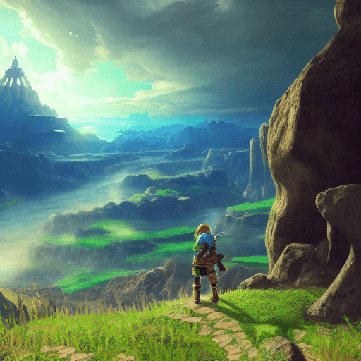 AI generated: The Legend of Zelda landscape atmospheric, hyper realistic, 8k, epic composition, cinematic, octane ...