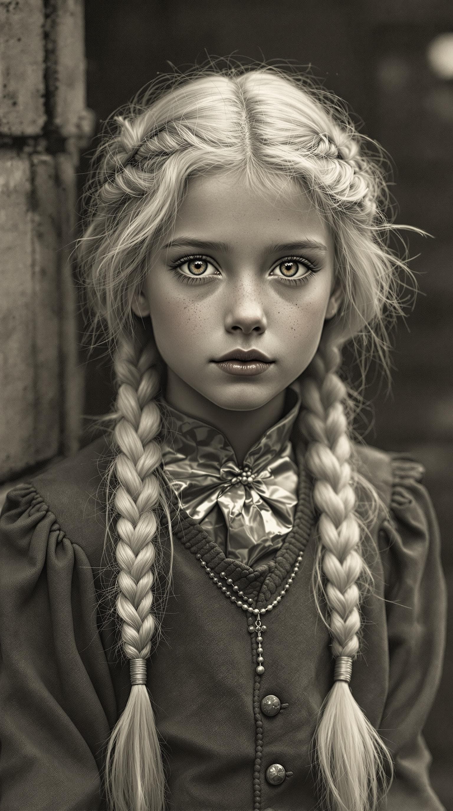 AI generated: a professional vintage black and white photo of a exceptionally of the most beautiful Dutch girl (ag...