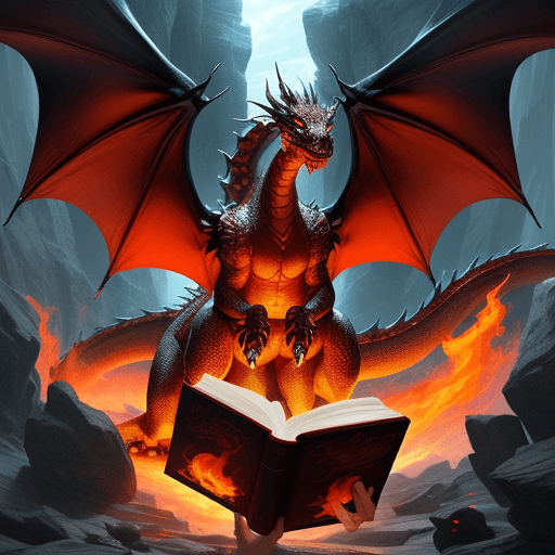 AI generated: Design a cover for a book where the dragon will be the fire of the rock