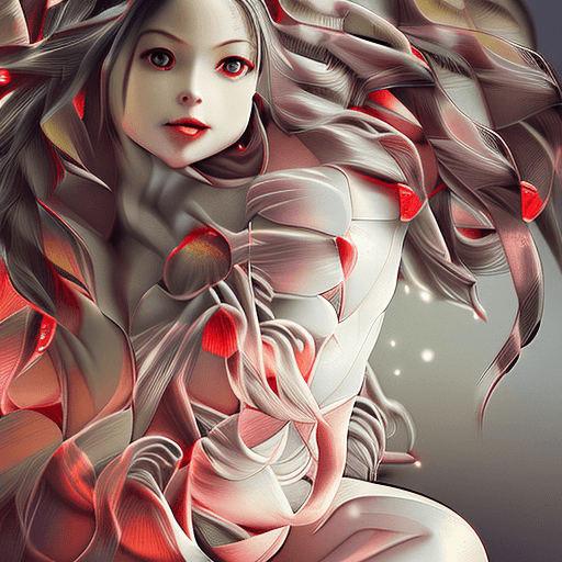AI generated: fluffy nine-tailed fox girl by Wlop and Guweiz, Hyper-realistic, photography, real, professional, 8k...