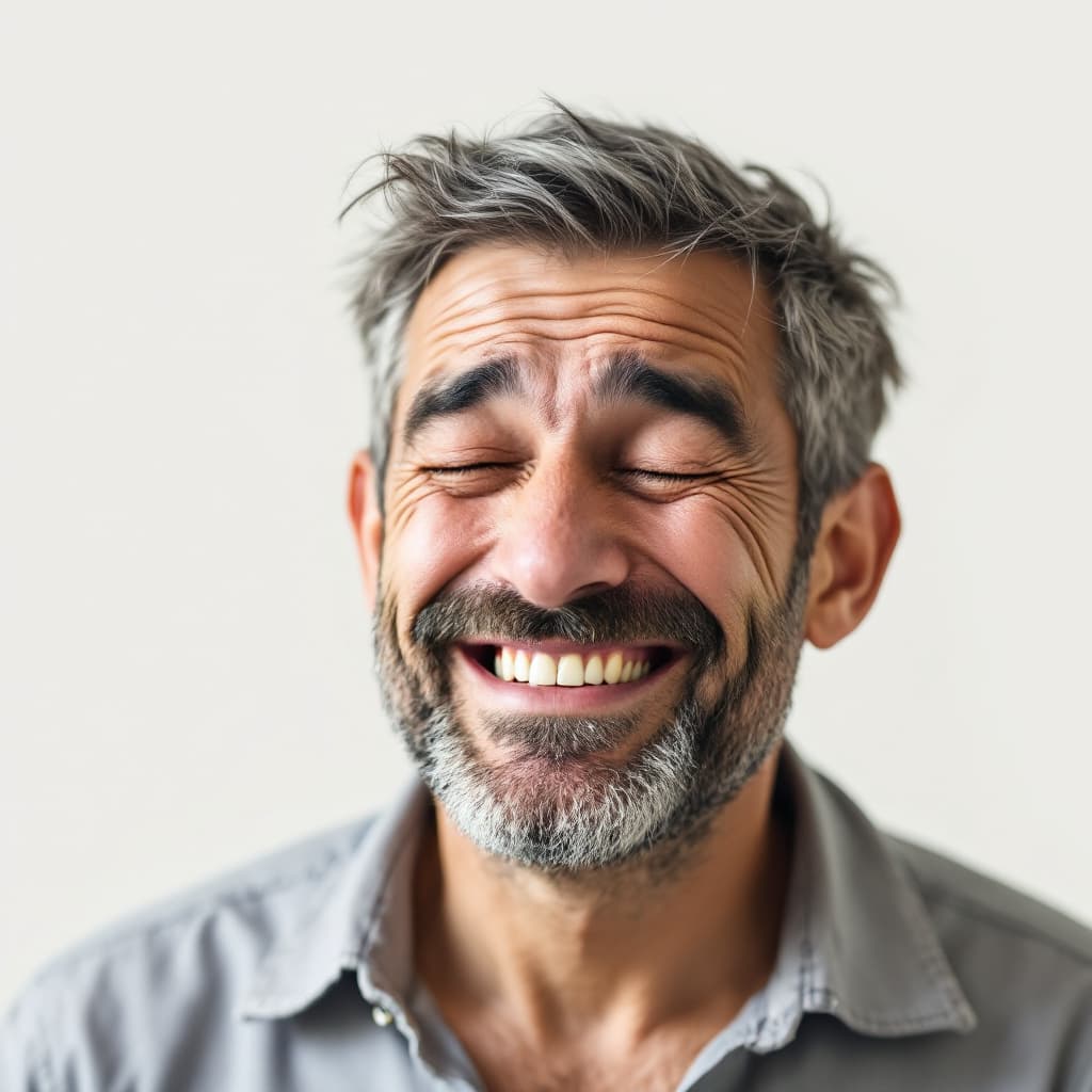 AI generated: healthy man is happy, unhealthy man is sad

