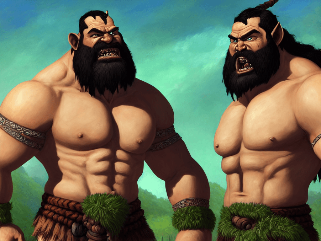 AI generated: Side view, full body, highly detailed artstation painting of light green tattooed, muscled sweaty sh...