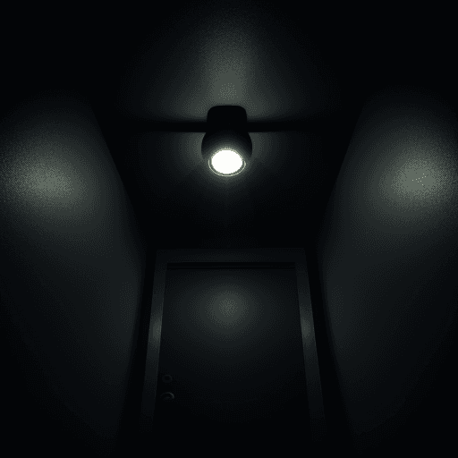 AI generated: Dark room with light hatch