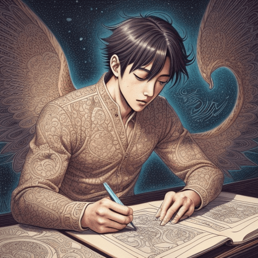 AI generated: intricate illustration, complex, elegant artwork, colored manga panels, containing a detailed gorgeo...