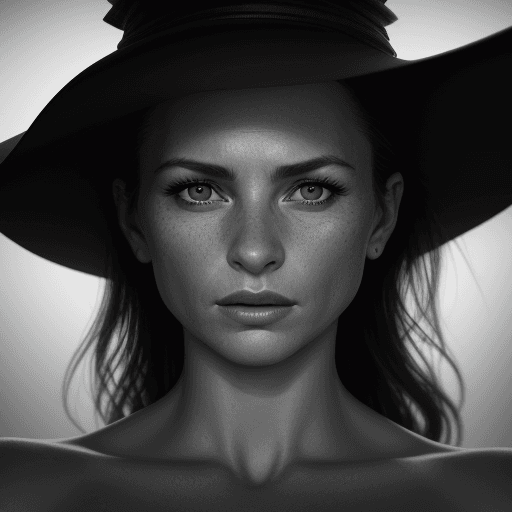 AI generated: stunning RAW close-up black and white photography portrait of a beautiful woman, sharp focus, highly...