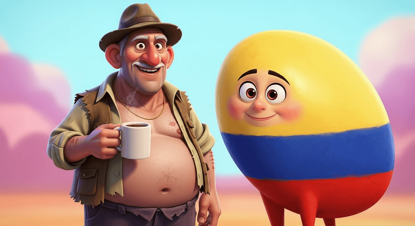 AI generated: A fat, pot-bellied older man, Pixar cartoon type, with a brave expression. He has pronounced Indian ...