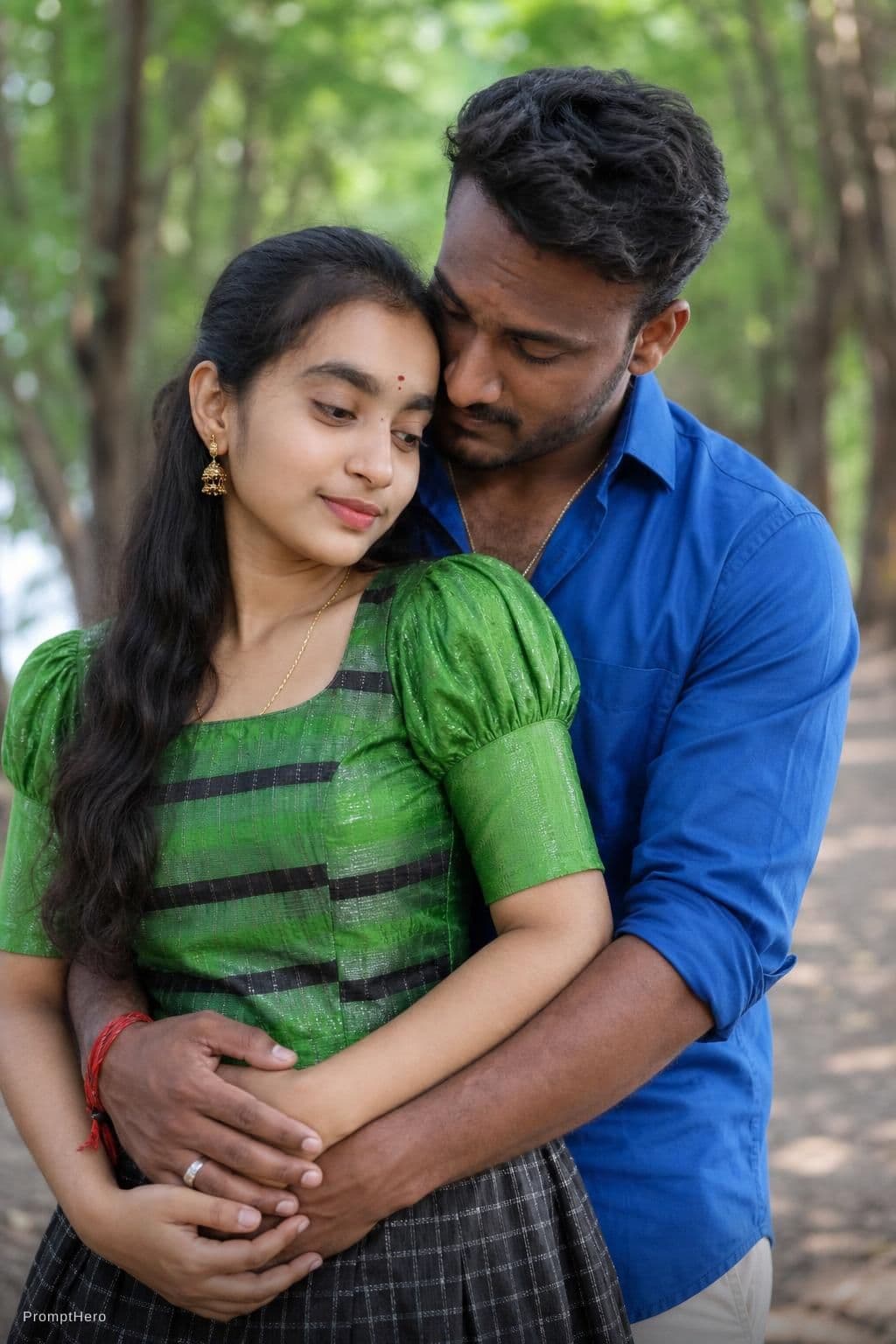 AI generated: Desi woman and foreign guy romantic 