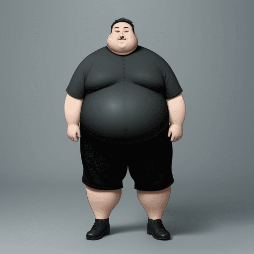 AI generated: Fat man standing